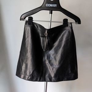 Black vegan leather mini skirt Aritzia